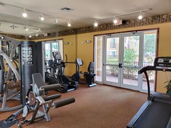 Gym with cardio and weight  fitness equipment
